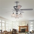 Warehouse Of Tiffany Warehouse of Tiffany CFL-8332CH 52 in. Mavyn 3-Light Indoor Hand Pull Chain Ceiling Fan; Chrome CFL-8332CH